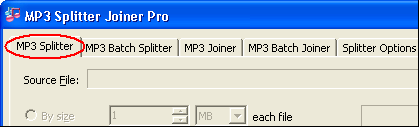 Click tab "MP3 Splitter"