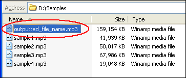 Outputted MP3 file